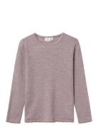 Nkfwang Wool Needle Ls Top Solid Tops T-shirts Long-sleeved T-shirts P...