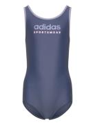 Sportswear U-Back Swimsuit Badedrakt Badetøy Blue Adidas Sportswear