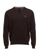 Cotton Wool V-Neck Tops Knitwear V-necks Brown GANT