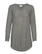 Amber V-Neck Tunic Tops Tunics Grey Kaffe