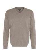 Essential Lambswool V Neck Tops Knitwear V-necks Beige Barbour