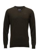 Essential Lambswool V Neck Tops Knitwear V-necks Green Barbour