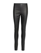 Slkaylee Pu Leggings Bottoms Trousers Leather Leggings-Bukser Black So...