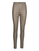 Slkaylee Pu Leggings Bottoms Trousers Leather Leggings-Bukser Brown So...