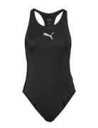 Puma Swim Women Racerback Swimsuit Sport Swimsuits Black Puma Swim