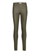 Objbelle Mw Coated Leggings Noos Bottoms Trousers Leather Leggings-Buk...