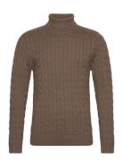 Slhryan Structure Roll Neck Tops Knitwear Turtlenecks Brown Selected H...