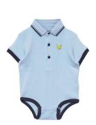 Tipped Polo Romper Hanging Bodies Short-sleeved Blue Lyle & Scott Juni...