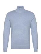 Ecovero Half Zip L/S Knit Tops Knitwear Half Zip Jumpers Blue Lindberg...