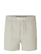 Slhcooper-Seersucker Swimshorts Bottoms Shorts Casual Green Selected H...