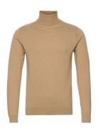 Slhreg-J S Knit Plain Roll Neck O Tops Knitwear Turtlenecks Beige Sele...