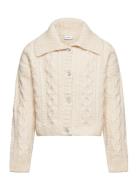 Nkfohalli Ls Short Knit Card Tops Knitwear Cardigans Cream Name It