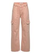 Cotton Cargo Trousers Bottoms Pink Mango