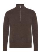 Slhrodney Ls High Neck Half Zip W Tops Knitwear Half Zip Jumpers Brown...