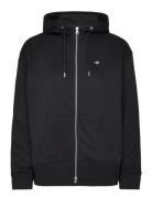 Rel Shield Zip Hoodie Tops Sweat-shirts & Hoodies Hoodies Black GANT