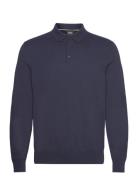 Gemello-P Tops Knitwear Long Sleeve Knitted Polos Navy BOSS