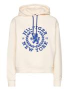 Reg Crest Hoodie Tops Sweat-shirts & Hoodies Hoodies Cream Tommy Hilfi...