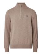 Clay Cotton Half-Zip Sweater Tops Knitwear Half Zip Jumpers Beige Lexi...