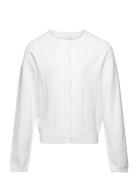 Cardigan Pointelle Tops Knitwear Cardigans White Creamie