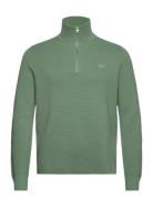 Milano Knit Cotton Half Zip Tops Knitwear Half Zip Jumpers Green GANT