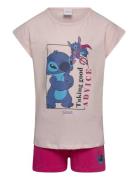 Set 2P Short + Ts Sets Sets With Short-sleeved T-shirt Pink Lilo & Sti...