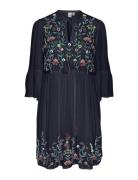 Yaschella 3/4 Tunic Dress S. - Fest Tops Tunics Navy YAS