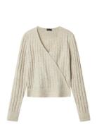 Nlfstidet Ls Crop Wrap Knit Tops Knitwear Pullovers Cream LMTD