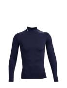 Ua Hg Armour Comp Mock Ls Sport T-shirts Long-sleeved Navy Under Armou...