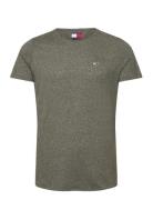 Tjm Xslim Jaspe C Neck Ext Tops T-shirts Short-sleeved Khaki Green Tom...