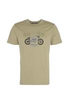 B.intl Calder Graphic T-Shirt Tops T-shirts Short-sleeved Khaki Green ...