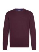 Basic Crewneck Knit Tops Knitwear Round Necks Burgundy Tom Tailor