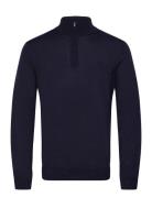 Kiyan Quarter Zip Sweater Tops Knitwear Half Zip Jumpers Navy J. Linde...