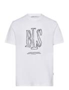 Handwritten Capital T-Shirt Tops T-shirts Short-sleeved White BLS Hafn...