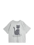 Cat Sp Ss Tee Tops T-shirts Short-sleeved Grey Mini Rodini