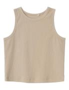 Nkfnakal Sl Crop Top Noos Tops T-shirts Sleeveless Beige Name It