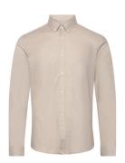 Yarn Dyed Oxford Superflex Shirt Tops Shirts Casual Beige Lindbergh