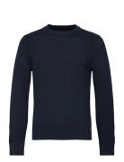 Oliver Structure Sweater Tops Knitwear Round Necks Navy J. Lindeberg