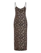 Leopard Midi Dress Knelang Kjole Brown Mango