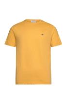 Reg Shield Ss T-Shirt Tops T-shirts Short-sleeved Yellow GANT