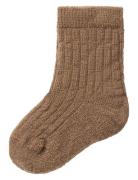 Nbnrakel Nil Sock Wo/Po Lil Sokker Strømper Brown Lil'Atelier