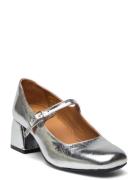 Shoes - Heel - With Buckle Sandal Med Hæl Silver ANGULUS