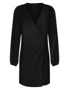 Onlalma Life Vis L/S Gina Dress Solid Kort Kjole Black ONLY