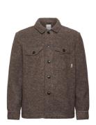 Textured Twill Overshirt Tops Overshirts Brown Lindbergh