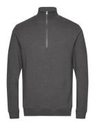 Mens Pullover Lg. Sleeve Crew-Neck Tops Knitwear Half Zip Jumpers Grey...