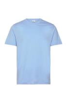 Slim-Fit Cotton T-Shirt Tops T-shirts Short-sleeved Blue Mango