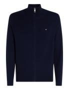 Pima Org Ctn Cashmere Zip Thru Tops Knitwear Full Zip Jumpers Navy Tom...