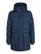 Long Hooded Quilt Puffer Mw Ullfrakk Frakk Navy Calvin Klein