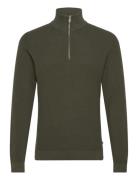 Malagoon Z Tops Knitwear Half Zip Jumpers Khaki Green Matinique