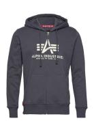 Basic Zip Hoody Designers Sweat-shirts & Hoodies Hoodies Navy Alpha In...