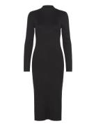 Vmlynzi Ls Calf Knit Dress Vma Noos Knelang Kjole Black Vero Moda